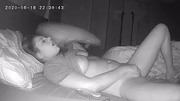 play Busty teen daughter struggles to cum before bed hidden cam